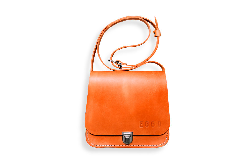 Dámská kožená kabelka Deloria - oranžová